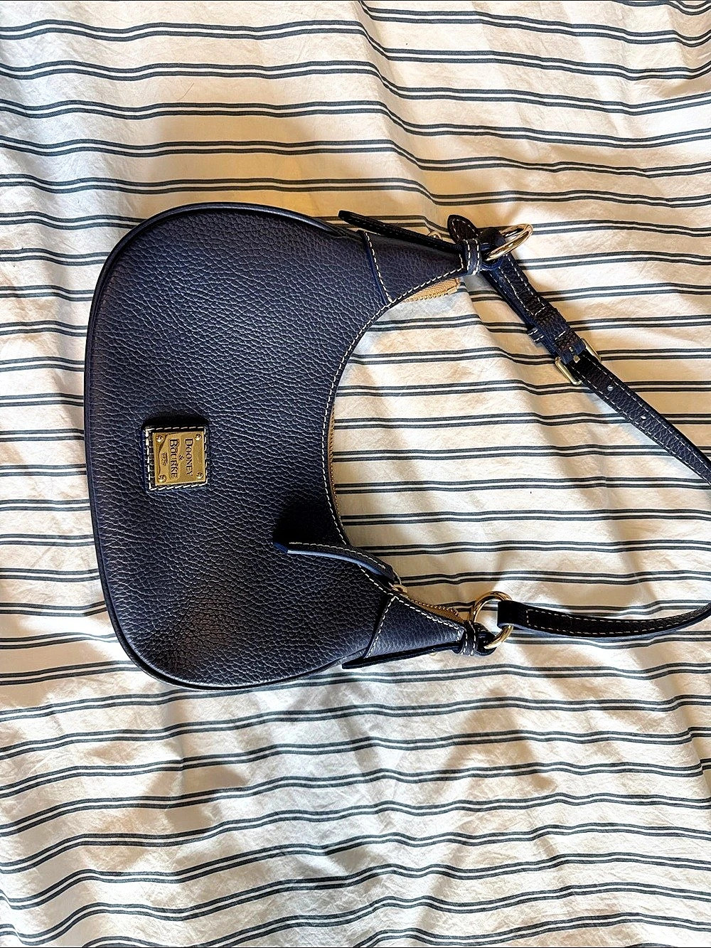 Dooney & Bourke Pebble Grain Small Hobo Crossbody Bag Blue